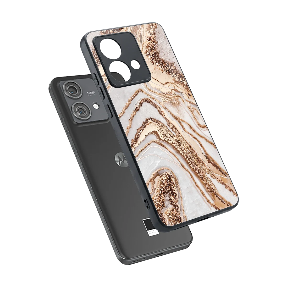 Luxe White sleek motorola edge 40 neo 5g cover with tempered glass back and TPU edges
