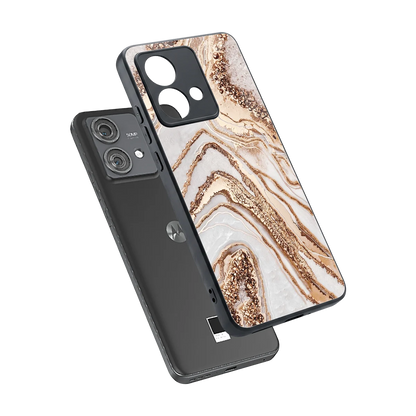 Luxe White sleek motorola edge 40 neo 5g cover with tempered glass back and TPU edges