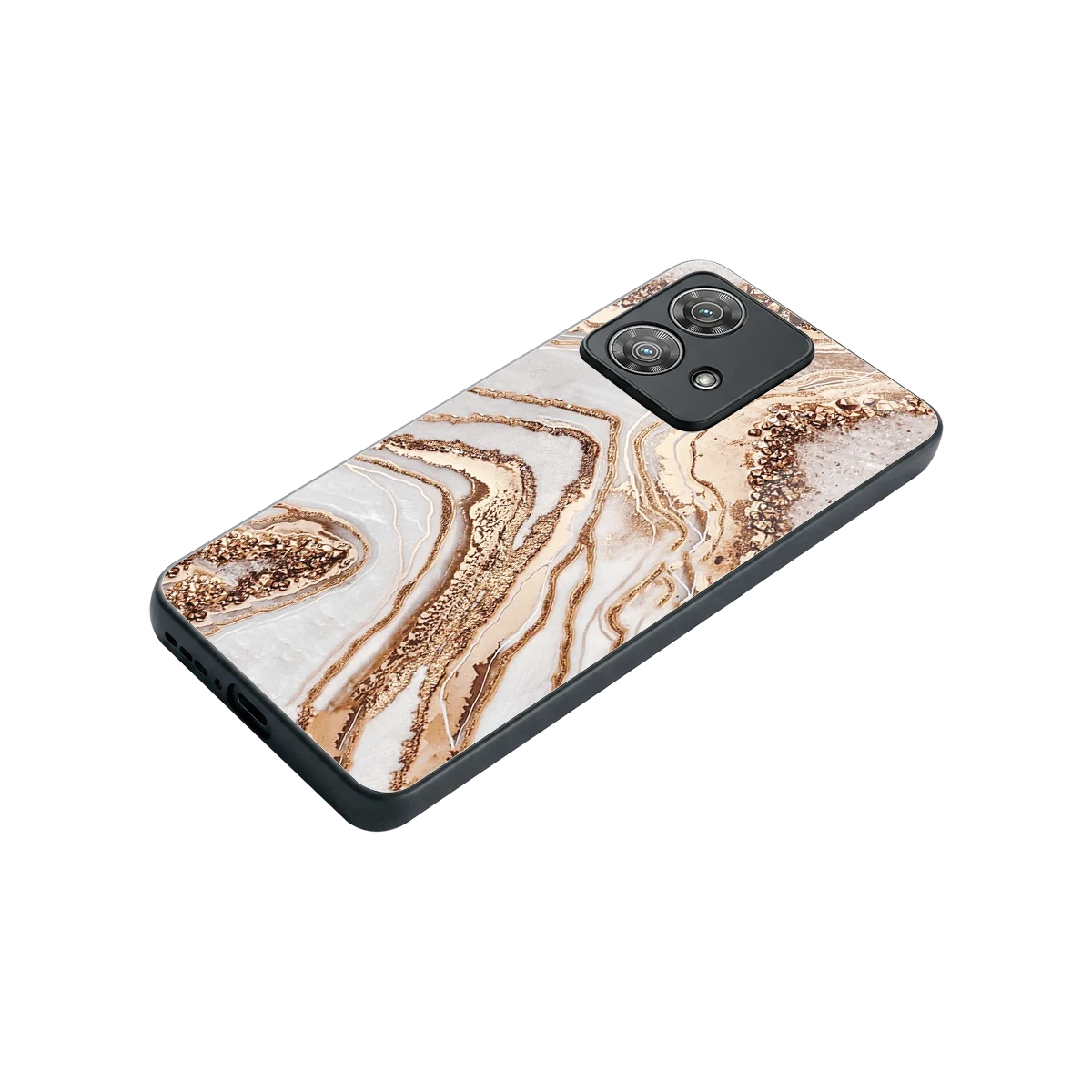 Luxe White stylish phone case for motorola edge 40 neo 5g | glossy glass and slim fit