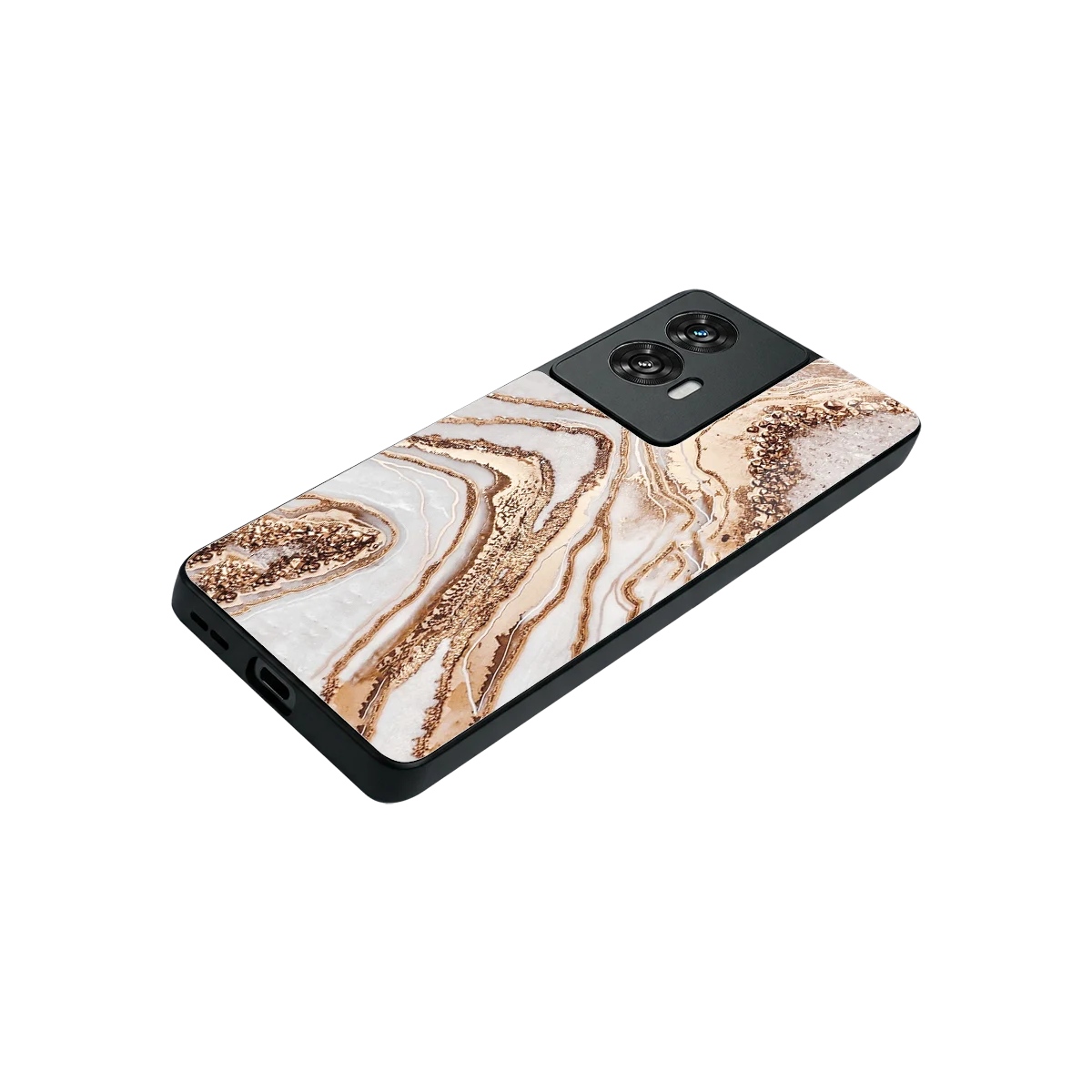 Luxe White stylish phone case for motorola edge 50 fusion | glossy glass and slim fit