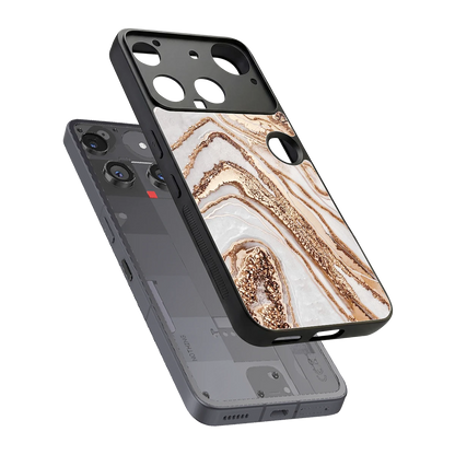 Luxe White sleek nothing phone 3 cover with tempered glass back and TPU edges