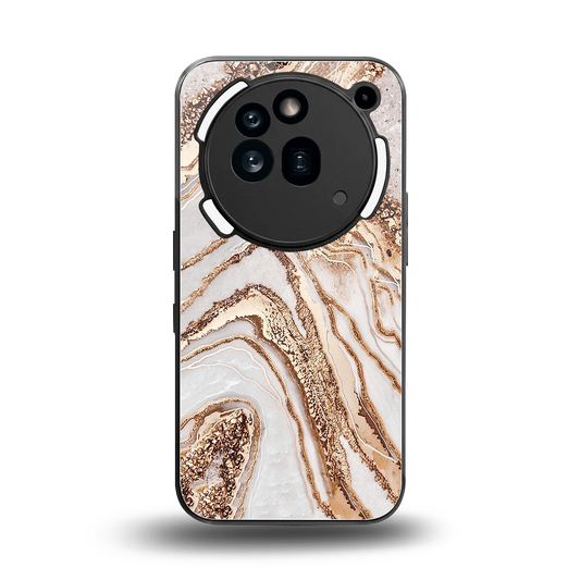Luxe White back phone cover | glass case for nothing phone 3a pro