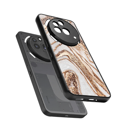Luxe White sleek nothing phone 3a pro cover with tempered glass back and TPU edges