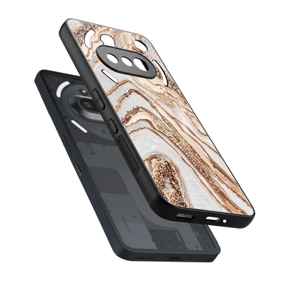 Luxe White sleek nothing phone 3a cover with tempered glass back and TPU edges