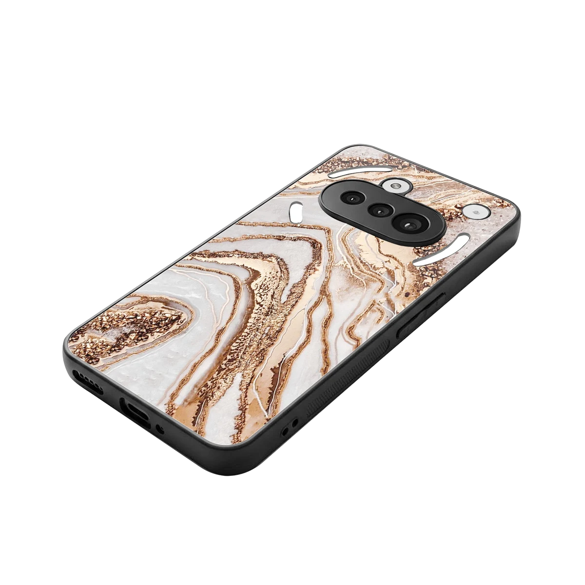 Luxe White stylish phone case for nothing phone 3a | glossy glass and slim fit