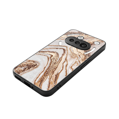 Luxe White stylish phone case for nothing phone 3a | glossy glass and slim fit