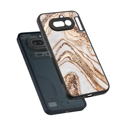 Luxe White sleek nothing phone 4a cover with tempered glass back and TPU edges