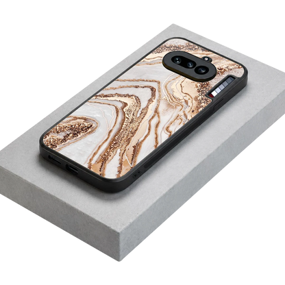 Luxe White stylish phone case for nothing phone 4a | glossy glass and slim fit