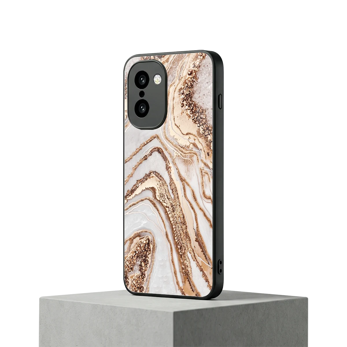 Luxe White oneplus 15r mobile cover | shockproof glass phone case