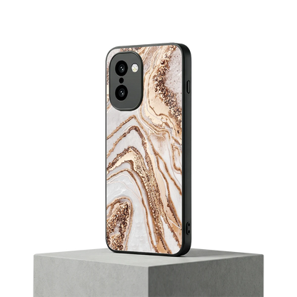 Luxe White oneplus 15r mobile cover | shockproof glass phone case