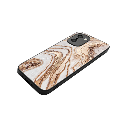 Luxe White stylish phone case for oneplus 15r | glossy glass and slim fit