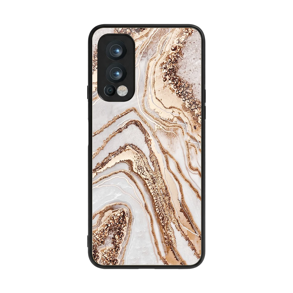 Luxe White back phone cover | glass case for oneplus nord 2