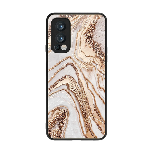 Luxe White back phone cover | glass case for oneplus nord 2