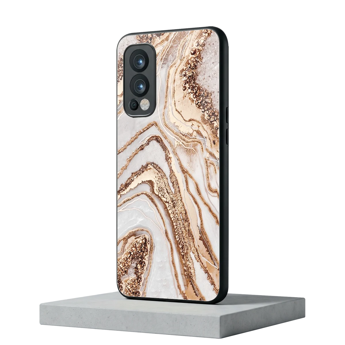 Luxe White oneplus nord 2 mobile cover | shockproof glass phone case