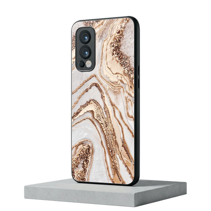 Luxe White oneplus nord 2 mobile cover | shockproof glass phone case