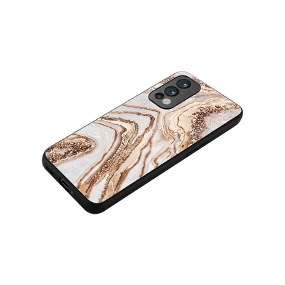 Luxe White stylish phone case for oneplus nord 2 | glossy glass and slim fit