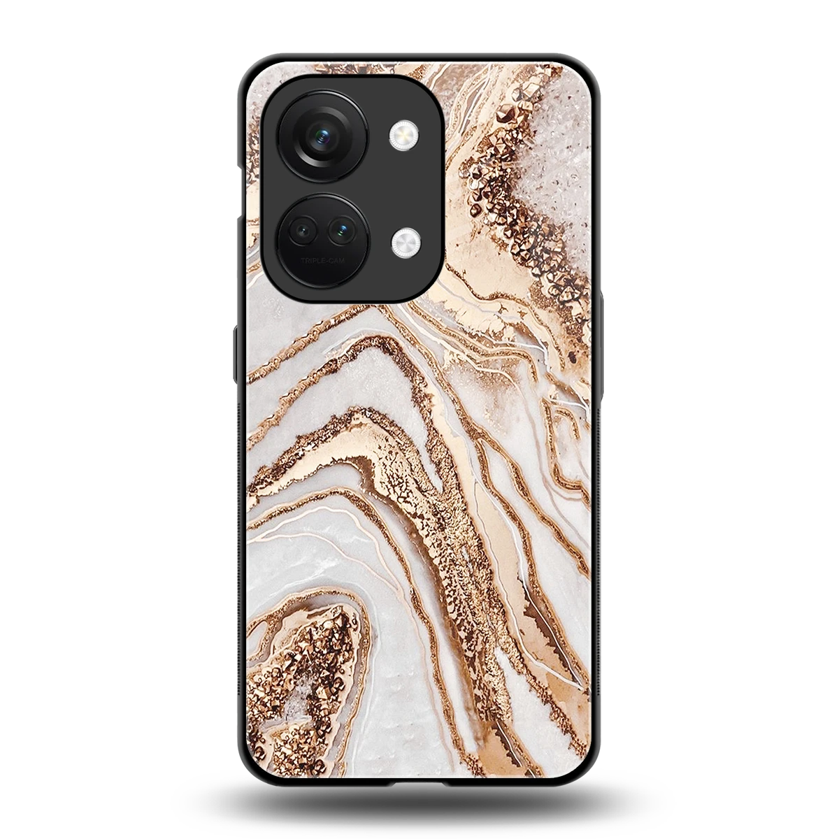 Luxe White back phone cover | glass case for oneplus nord 3