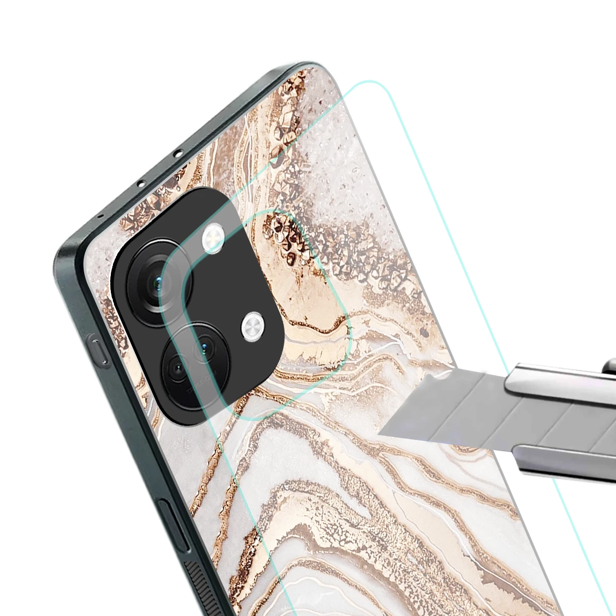 Luxe White stylish phone case for oneplus nord 3 | glossy glass and slim fit