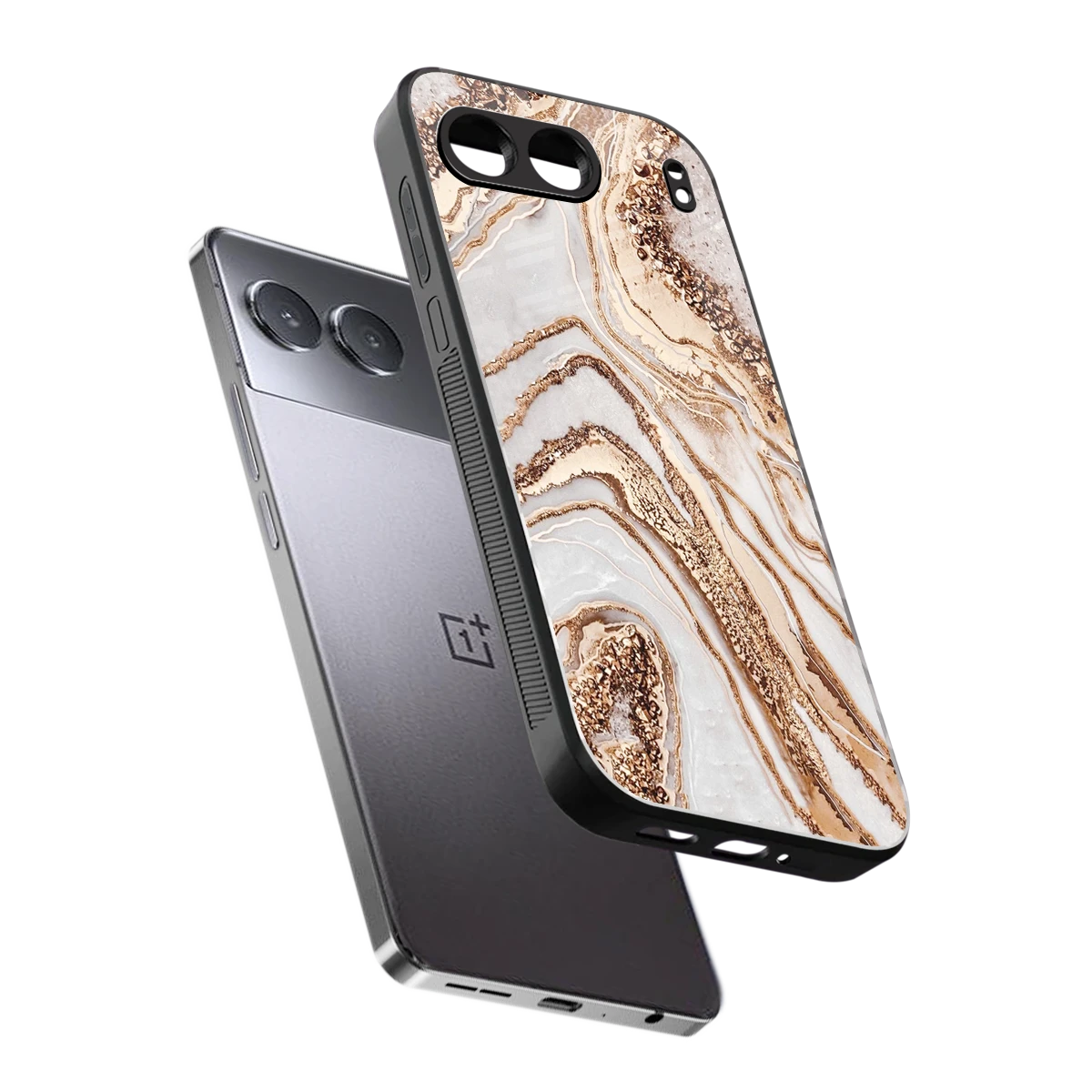 Luxe White sleek oneplus nord 4 cover with tempered glass back and TPU edges