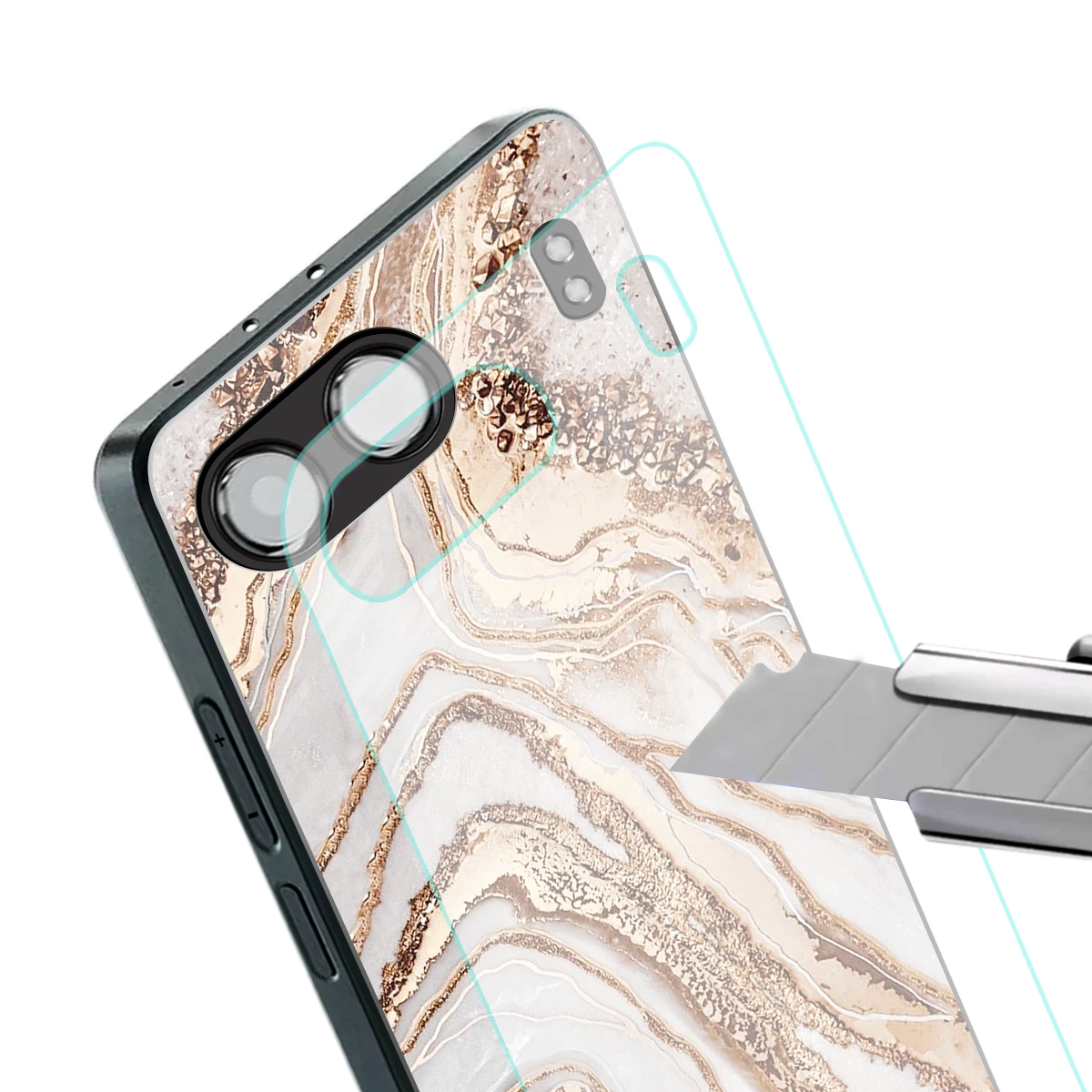 Luxe White stylish phone case for oneplus nord 4 | glossy glass and slim fit