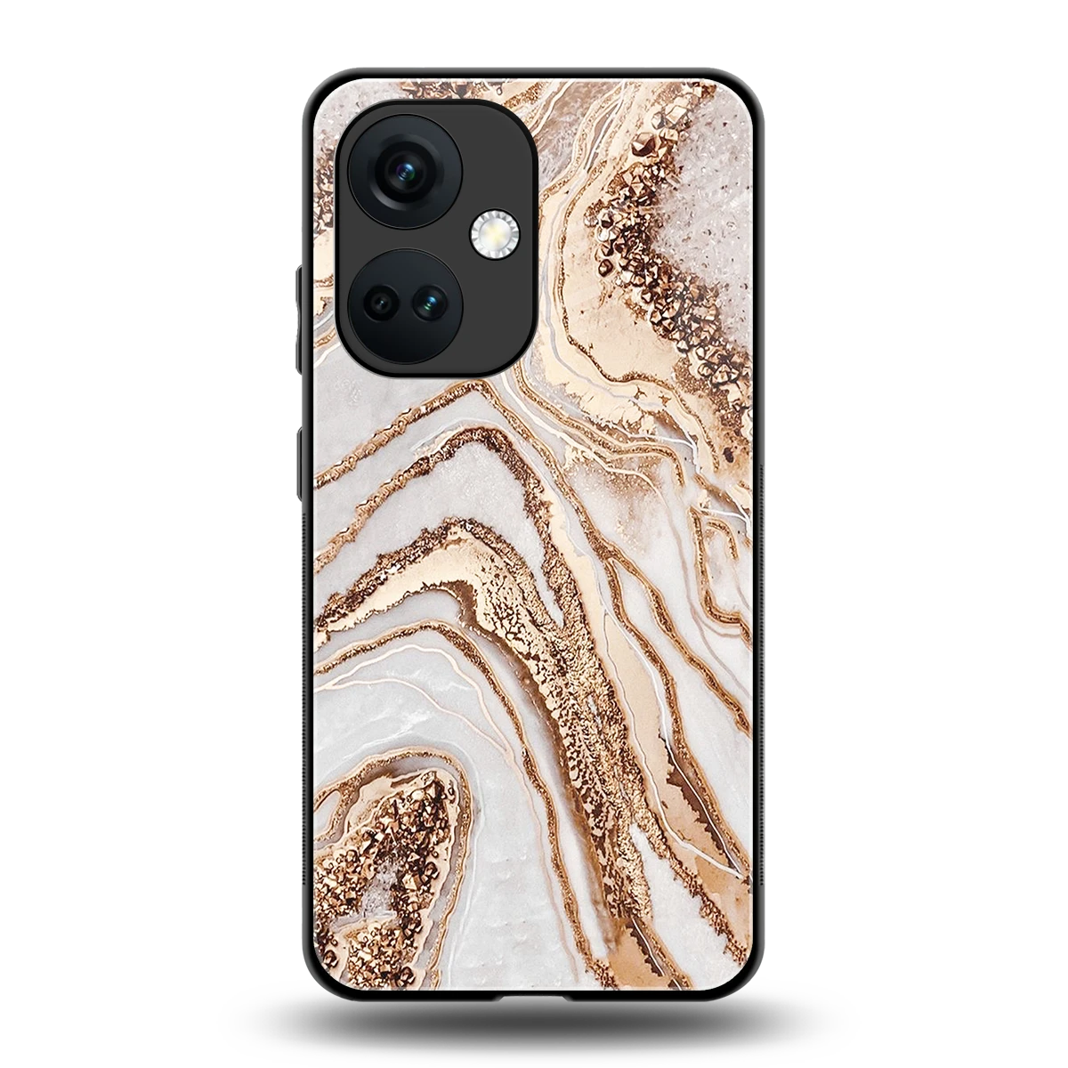 Luxe White back phone cover | glass case for oneplus nord ce 3