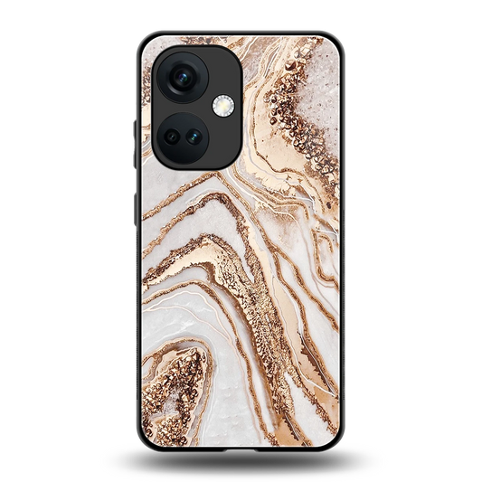 Luxe White back phone cover | glass case for oneplus nord ce 3