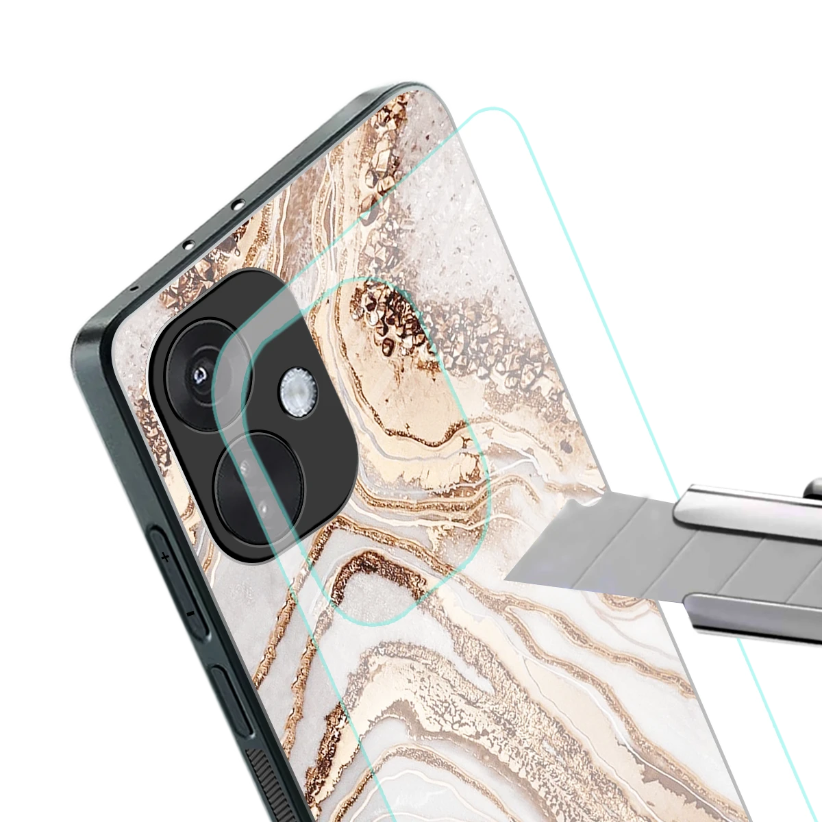 Luxe White stylish phone case for oneplus nord ce 3 | glossy glass and slim fit