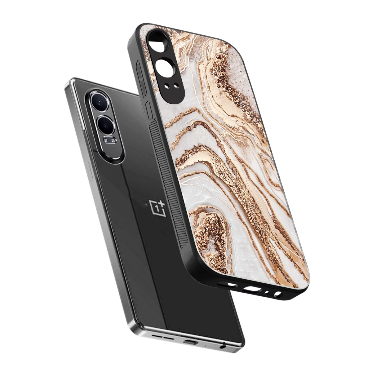Luxe White sleek oneplus nord ce 4 lite cover with tempered glass back and TPU edges