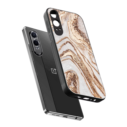 Luxe White sleek oneplus nord ce 4 lite cover with tempered glass back and TPU edges