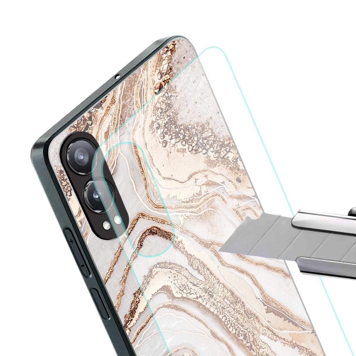 Luxe White stylish phone case for oneplus nord ce 4 lite | glossy glass and slim fit