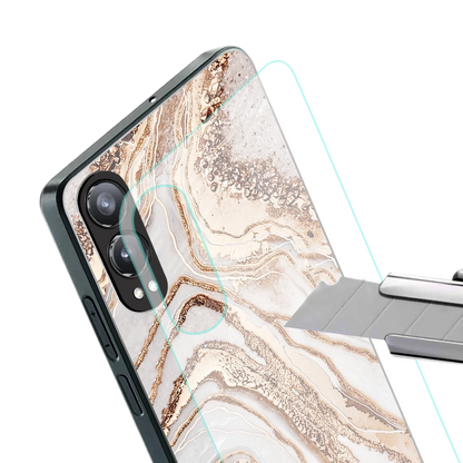 Luxe White stylish phone case for oneplus nord ce 4 lite | glossy glass and slim fit