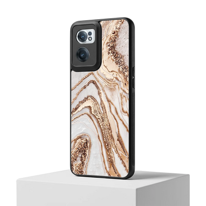 Luxe White oneplus nord ce 2 mobile cover | shockproof glass phone case