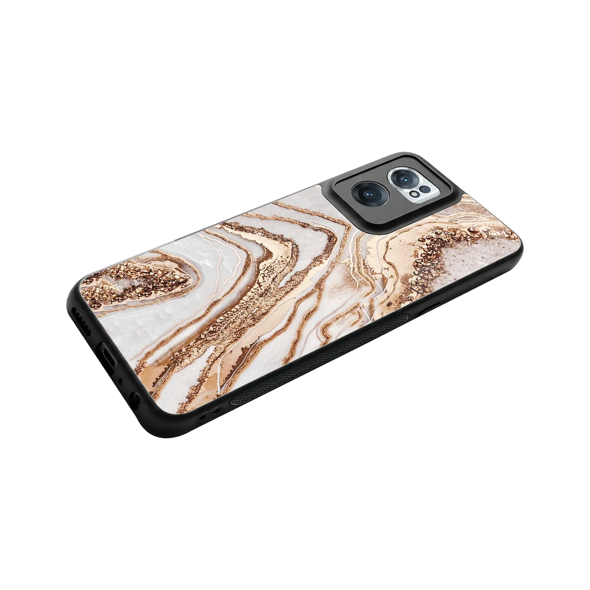 Luxe White stylish phone case for oneplus nord ce 2 | glossy glass and slim fit