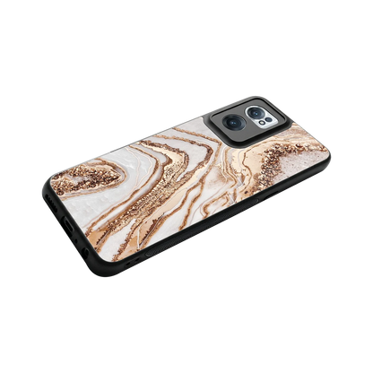Luxe White stylish phone case for oneplus nord ce 2 | glossy glass and slim fit