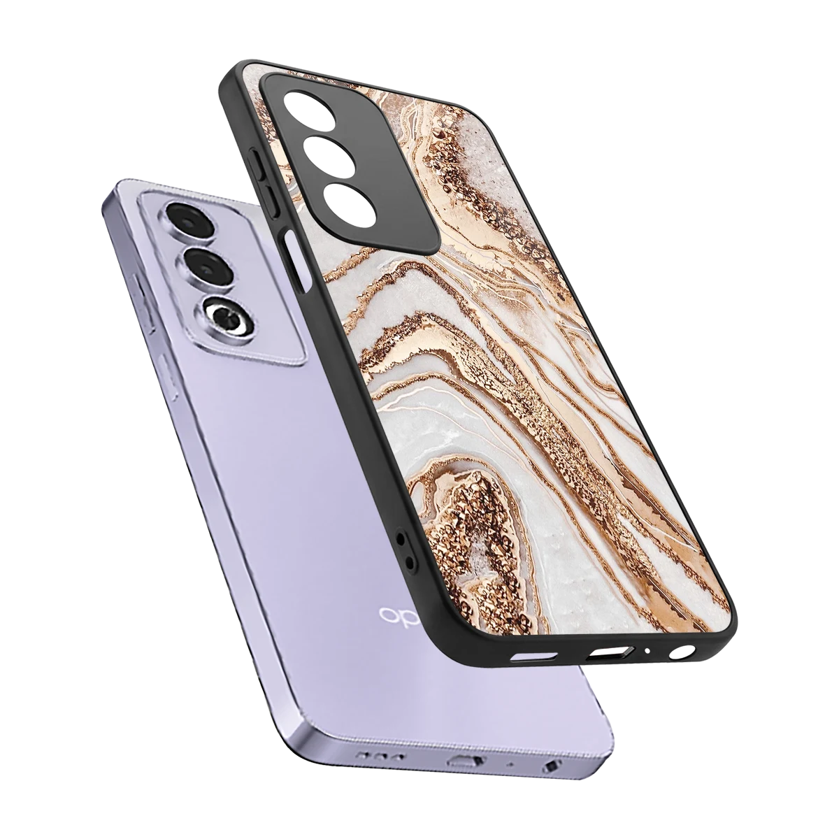 Luxe White sleek oppo a3 pro cover with tempered glass back and TPU edges