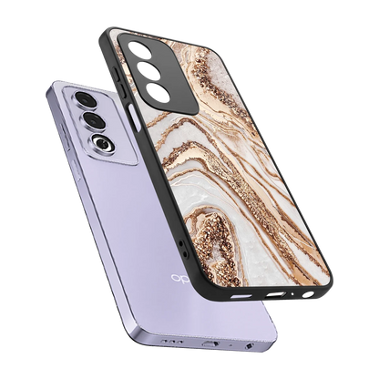 Luxe White sleek oppo a3 pro cover with tempered glass back and TPU edges
