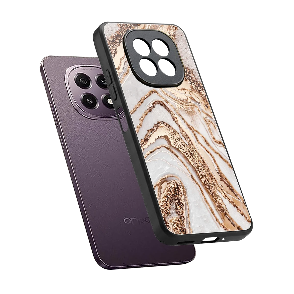 Luxe White sleek oppo f29 5g cover with tempered glass back and TPU edges