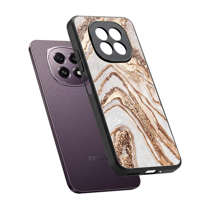 Luxe White sleek oppo f29 5g cover with tempered glass back and TPU edges