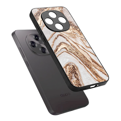Luxe White sleek oppo f31 pro 5g cover with tempered glass back and TPU edges