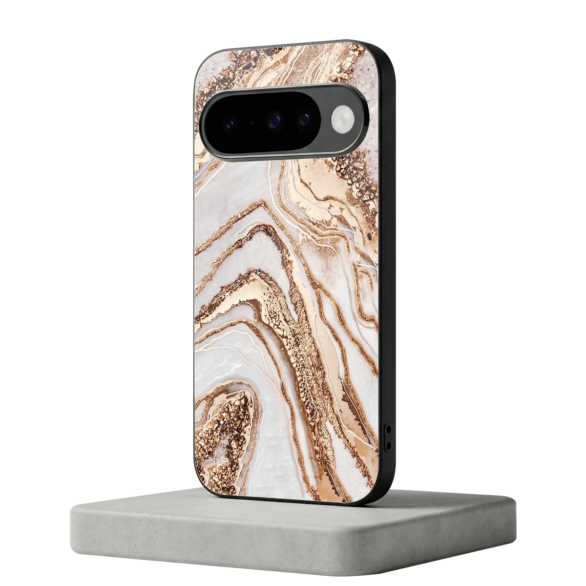 Luxe White google pixel 10 mobile cover | shockproof glass phone case