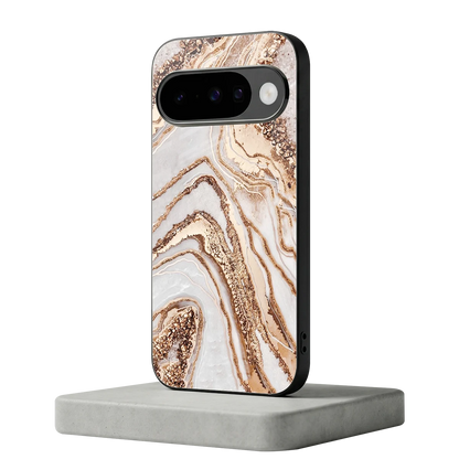 Luxe White google pixel 10 mobile cover | shockproof glass phone case