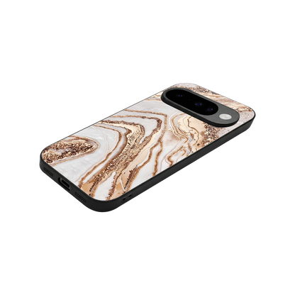Luxe White stylish phone case for google pixel 10 | glossy glass and slim fit