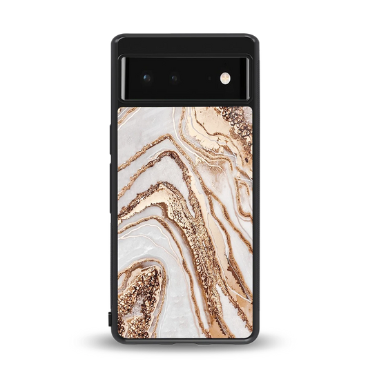 Luxe White back phone cover | glass case for google pixel 6a
