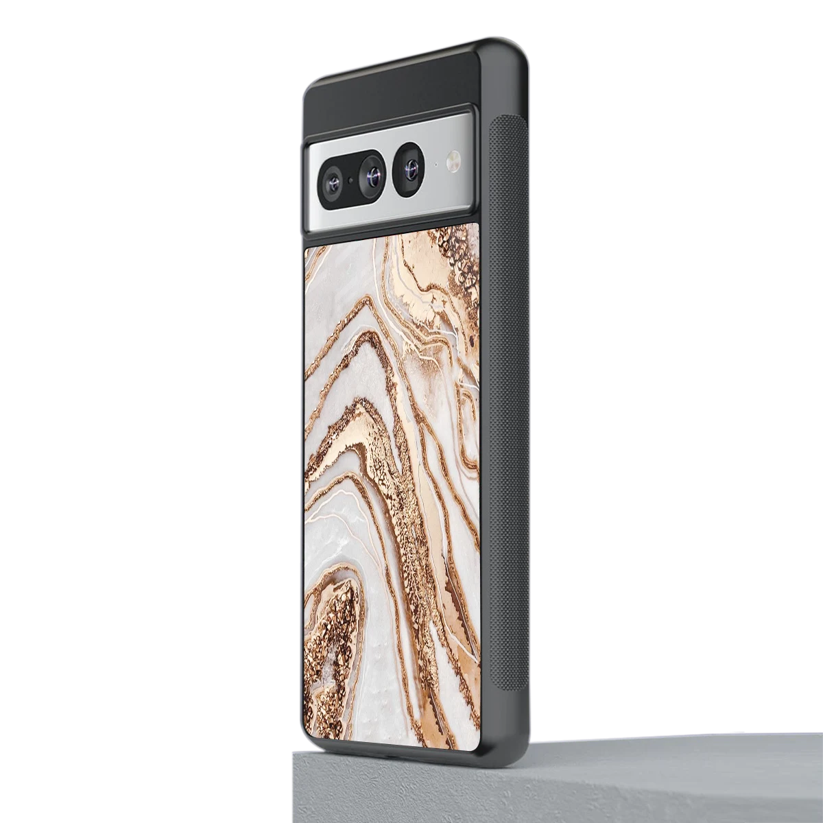 Luxe White stylish phone case for google pixel 7 pro | glossy glass and slim fit