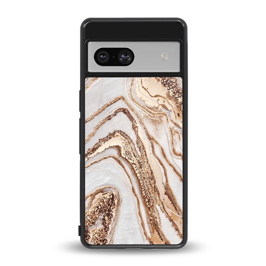 Luxe White back phone cover | glass case for google pixel 7a