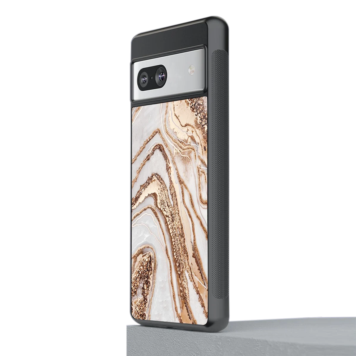 Luxe White stylish phone case for google pixel 7 | glossy glass and slim fit