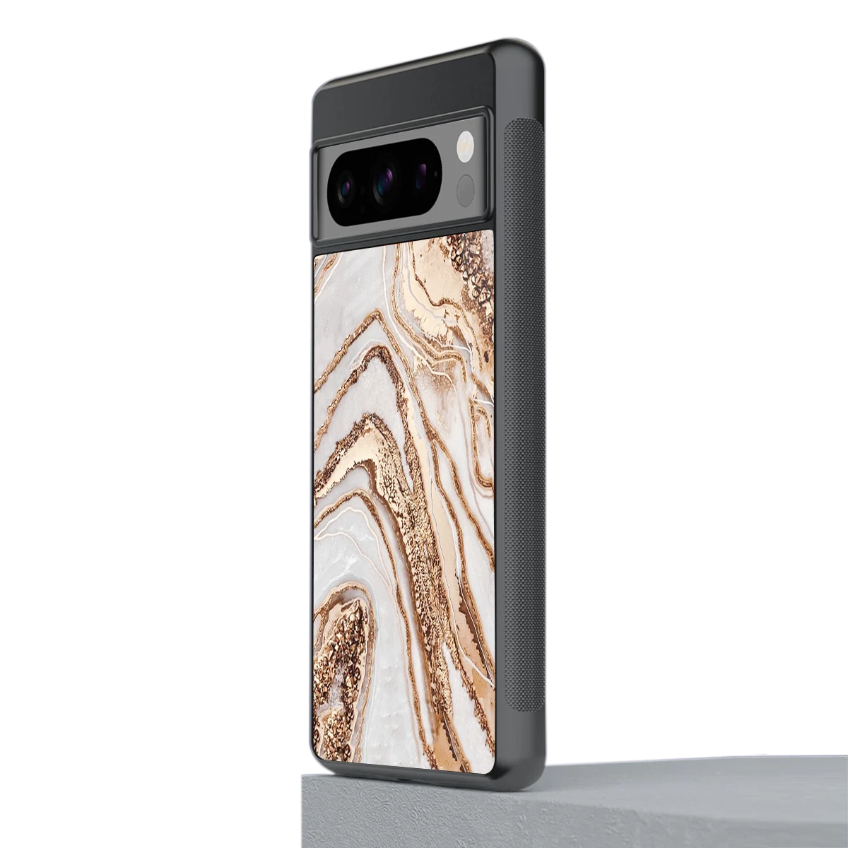 Luxe White stylish phone case for google pixel 8 pro | glossy glass and slim fit