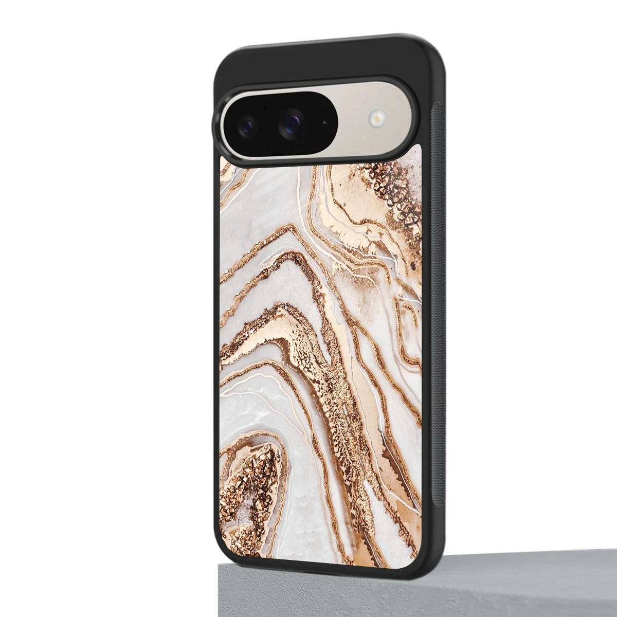 Luxe White google pixel 9 mobile cover | shockproof glass phone case