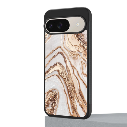 Luxe White google pixel 9 mobile cover | shockproof glass phone case