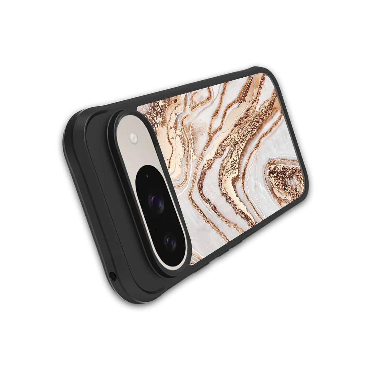Luxe White stylish phone case for google pixel 9 | glossy glass and slim fit